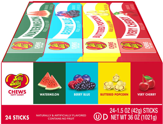 Jelly Belly Chews Taffy Candy (Multiple Flavor Options)