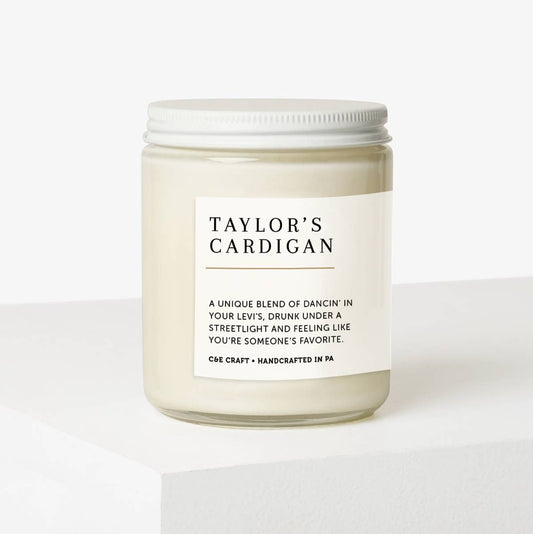 Taylor's Cardigan Soy Wax Candle (8oz Jar)