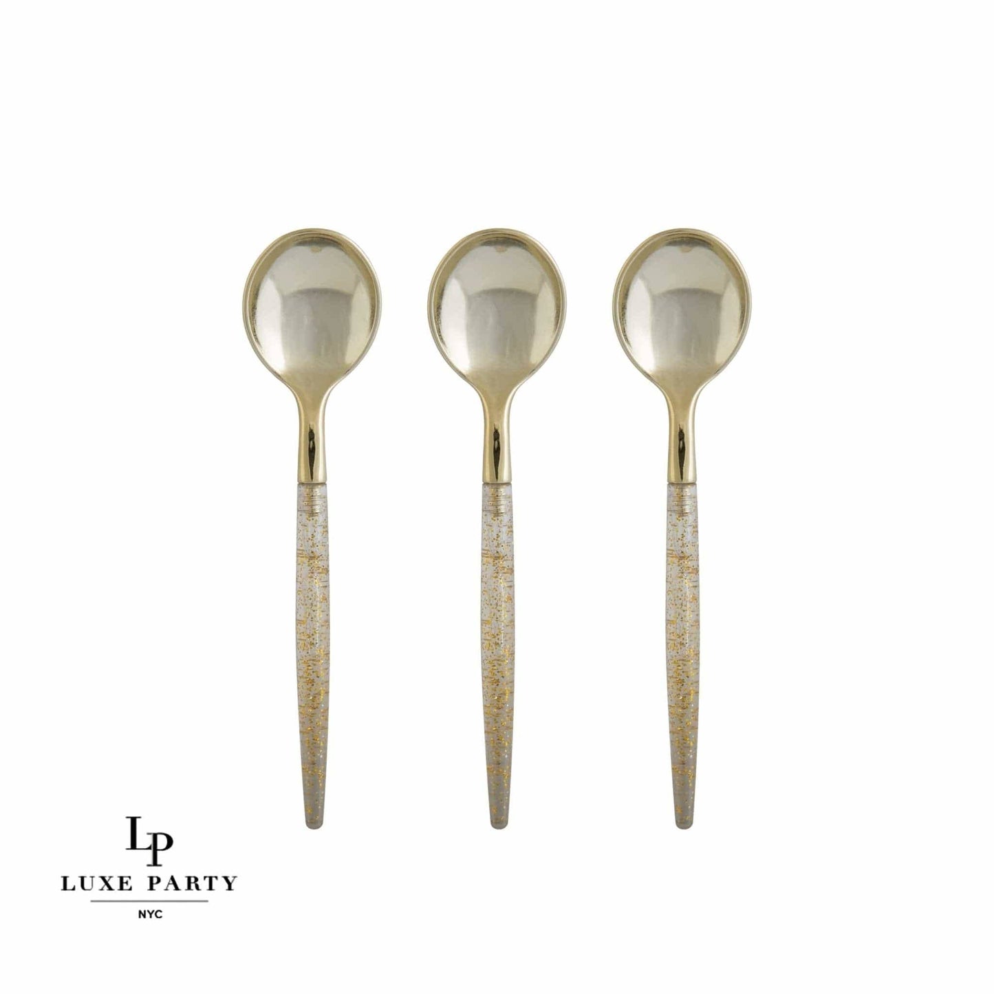 Luxe Party Mini Spoons: Gold Glitter