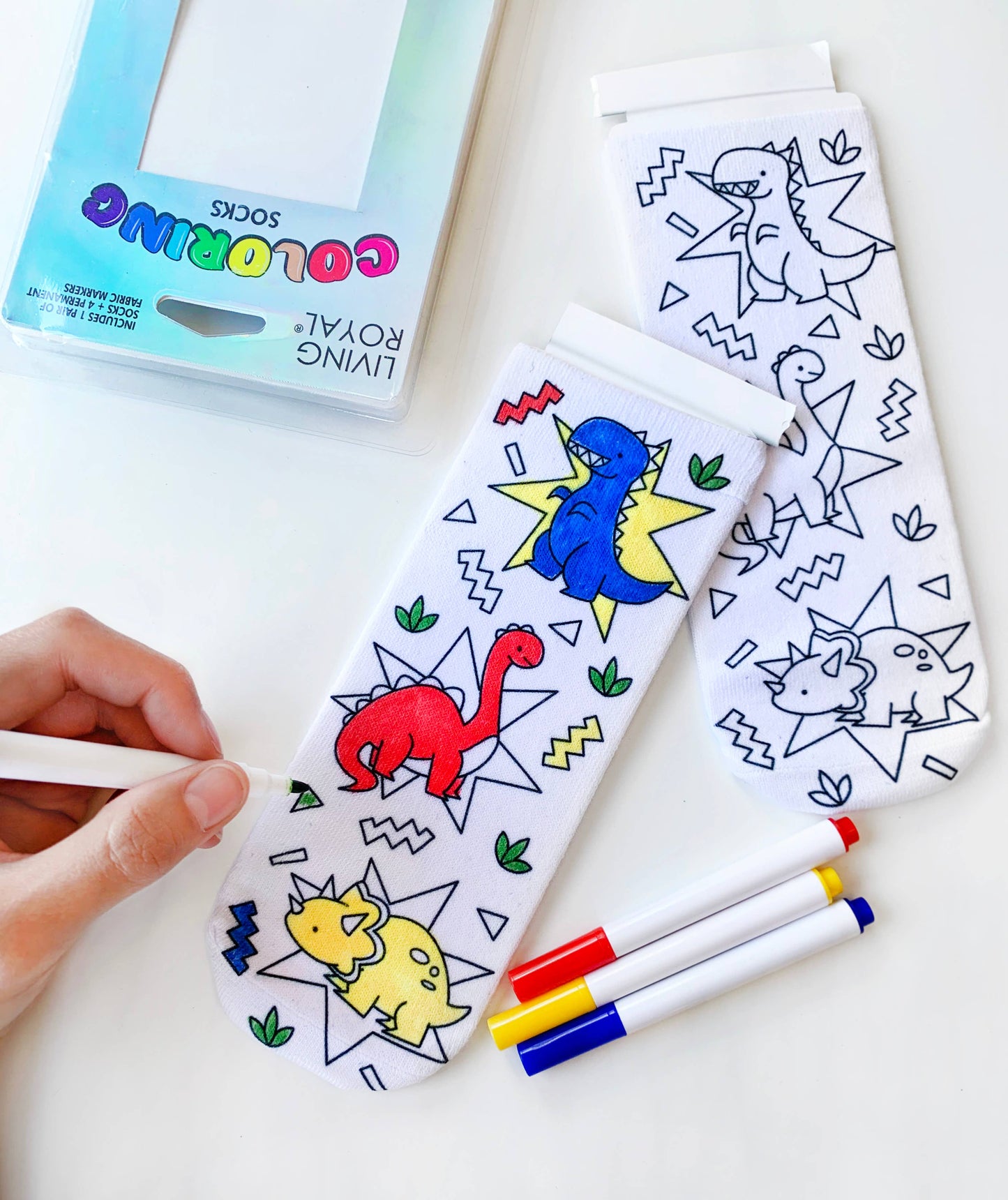 Coloring Socks: Dino Daze