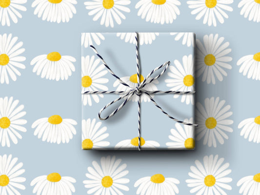 Wrapping Paper Sheets: Blue Daisies