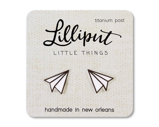 Hypoallergenic Earrings: Paper Airplane