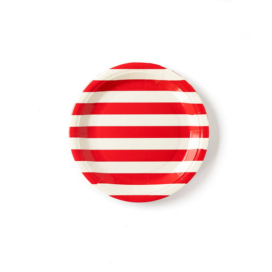9" Plates: Red & White Stripe