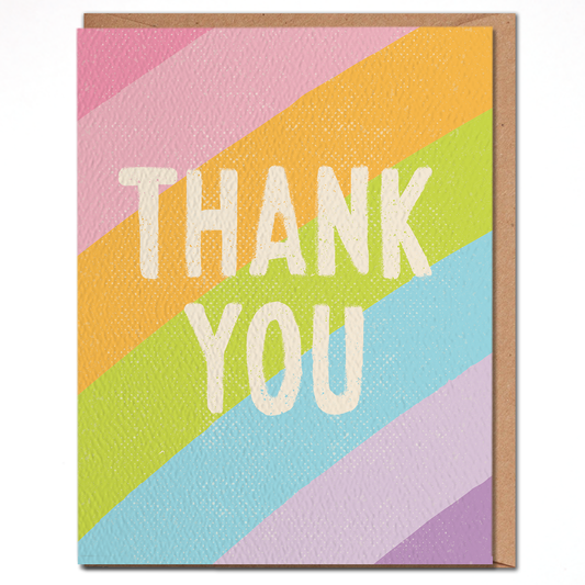 Daydream Prints Thank you Card: Colorful Thank You - Rainbow