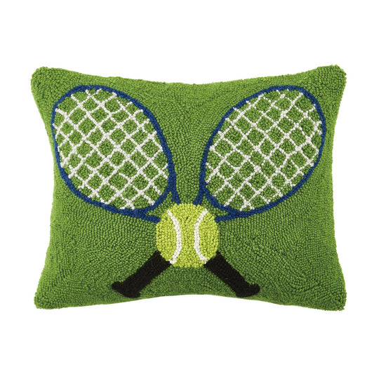 Crossed Tennis Racquets Hook Pillow
