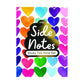 Side Notes Sticky Notes Tab Sets: Rainbow Hearts