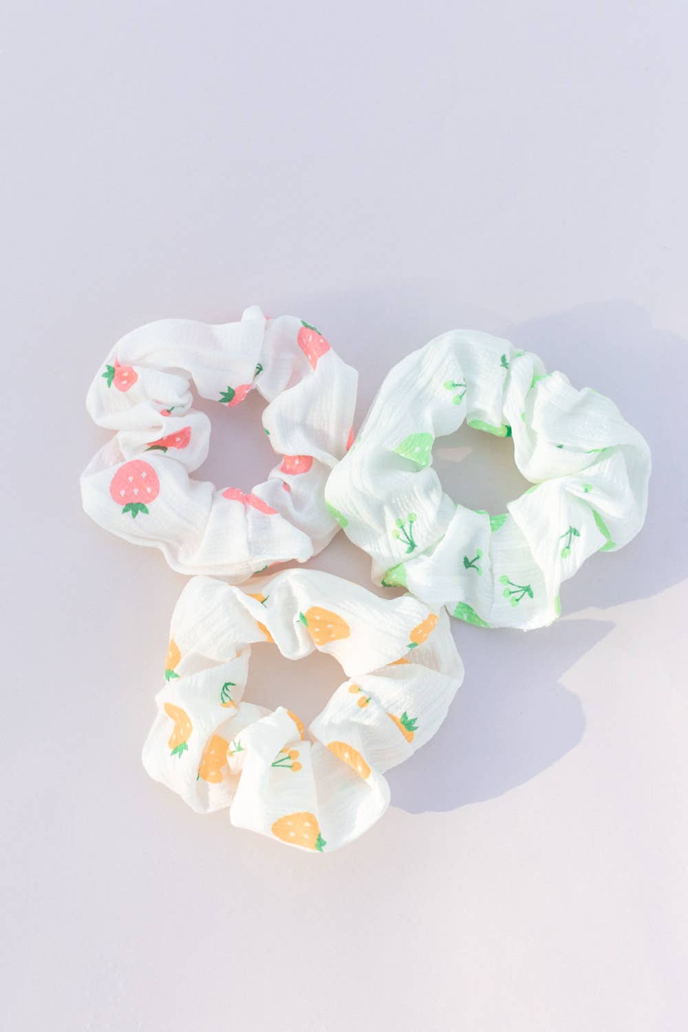Strawberry Berry Hair Scrunchies: Pink