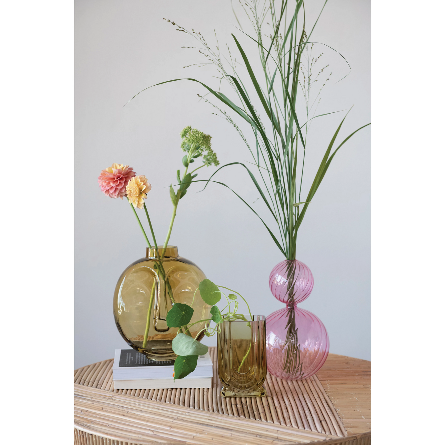 Creative Co-Op Glass Vase with Face: Chartreuse