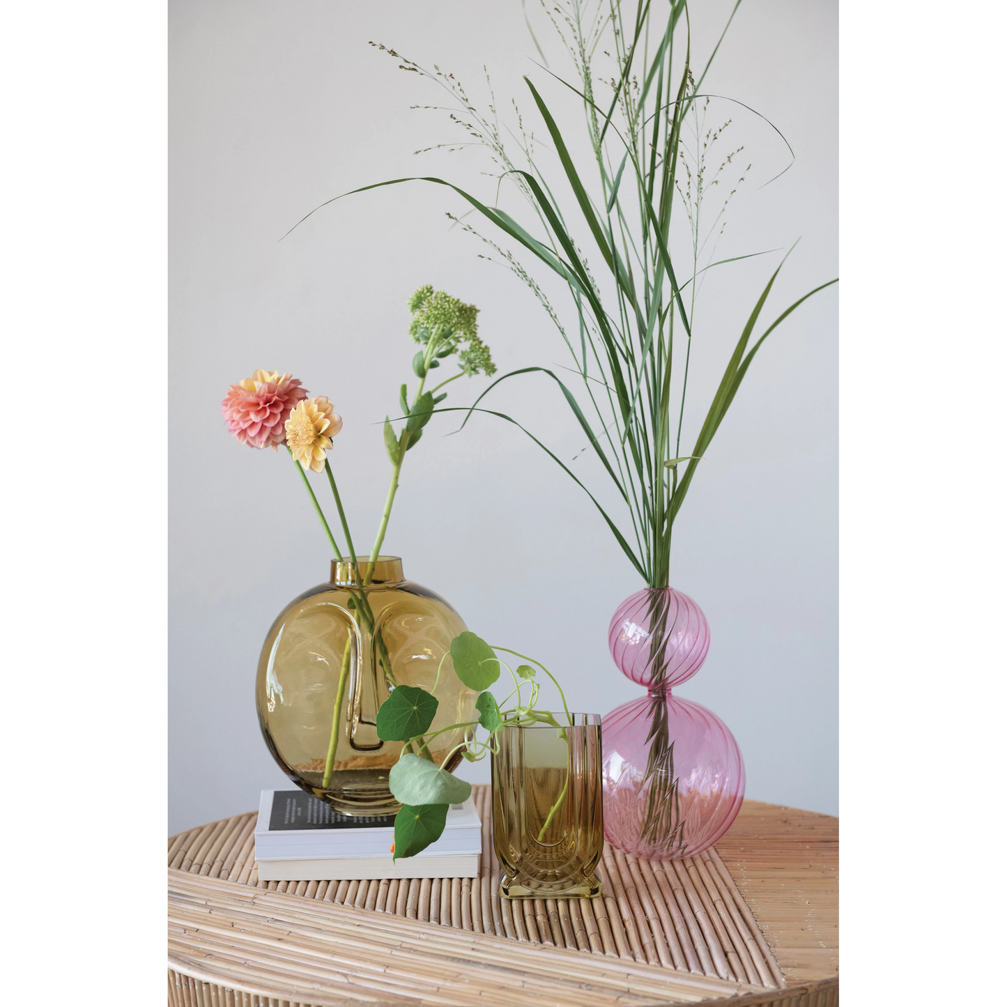 Creative Co-Op Twisted Glass Vase: Pink