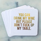 Paper Coasters: You Can Drink My Wine