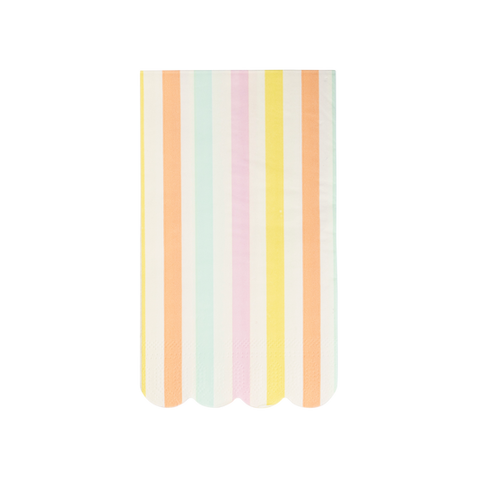 Spring Stripe Scallop Paper Dinner Napkins