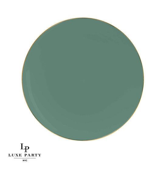 Plastic Dinner Plates: Sage Green • Gold