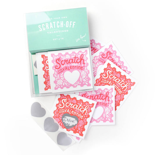 Inklings Paperie Valentines Set: Floral Scratch-off Valentines