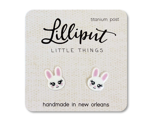 Lilliput Little Things Earrings: White Bunny