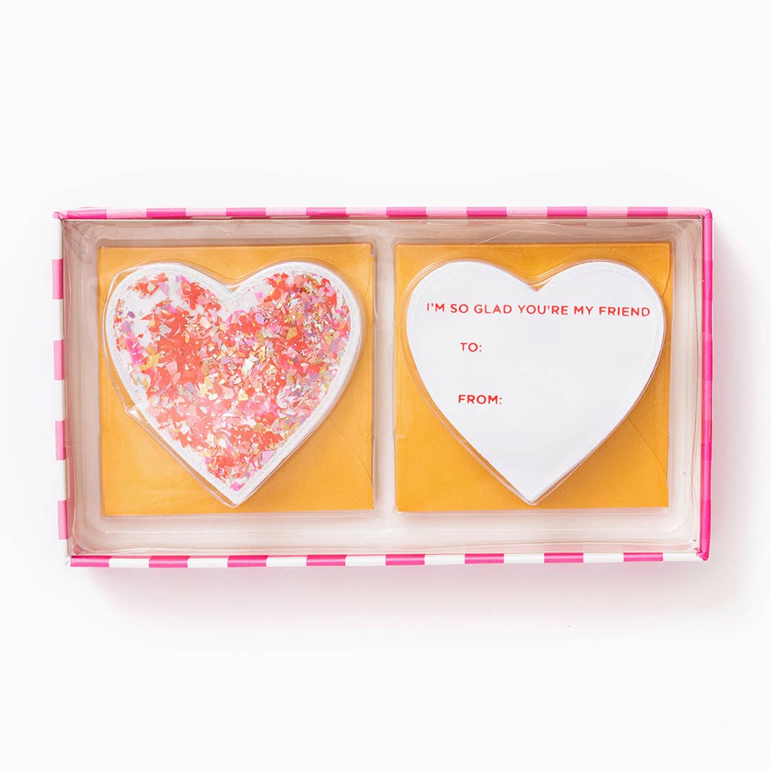 Boxed Confetti Heart Cards/Valentines Set