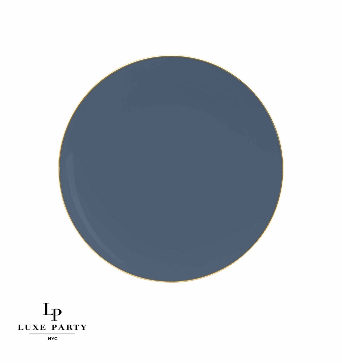 Luxe Party Plastic Dessert Plates: Slate • Gold