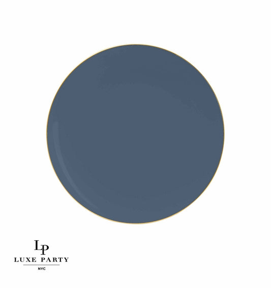 Luxe Party Plastic Dinner Plates: Slate • Gold