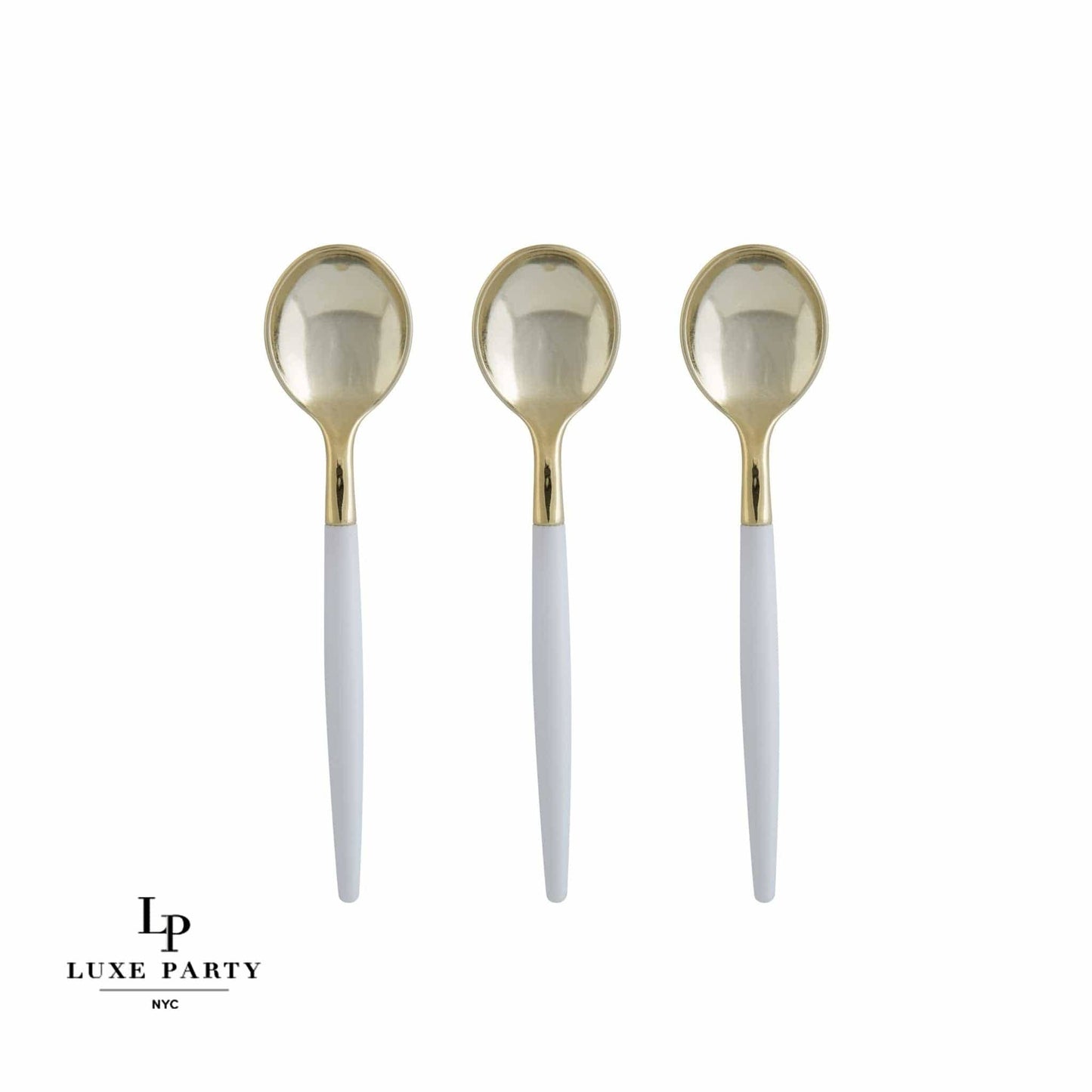 Luxe Party Mini Spoons: Clear / Gold