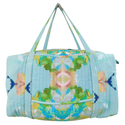 Weekender Duffle Bag: Stained Glass Blue
