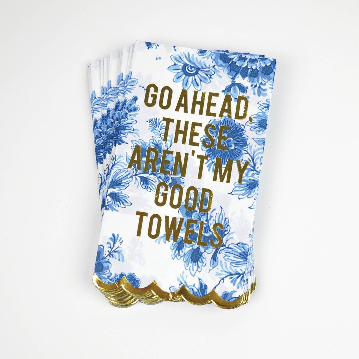 8 Oak Lane Paper Guest Towels: Blue Floral