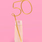 Gold 50th Birthday Straw