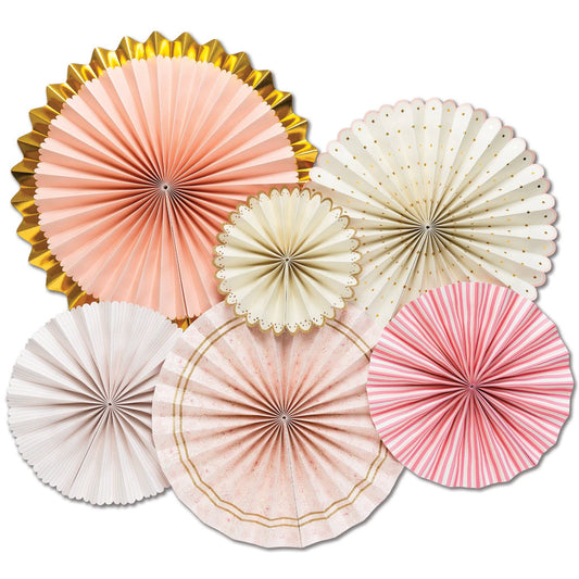 Paper Fan Set: Princess (Pink & Gold)