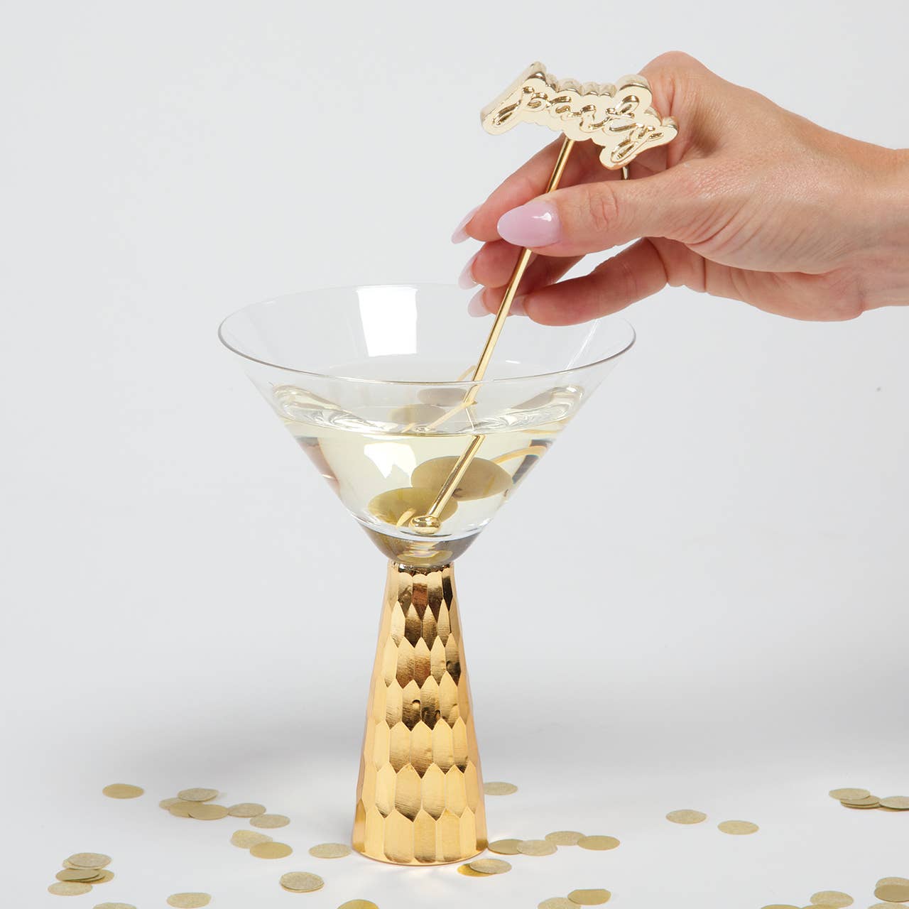 8 Oak Lane: Gold Hammered Martini Glass