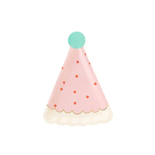 Shaped Plate: Pink Birthday Hat