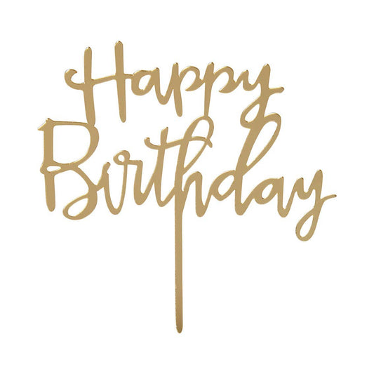 Cake Topper: Luxe Gold "Happy Birthday"