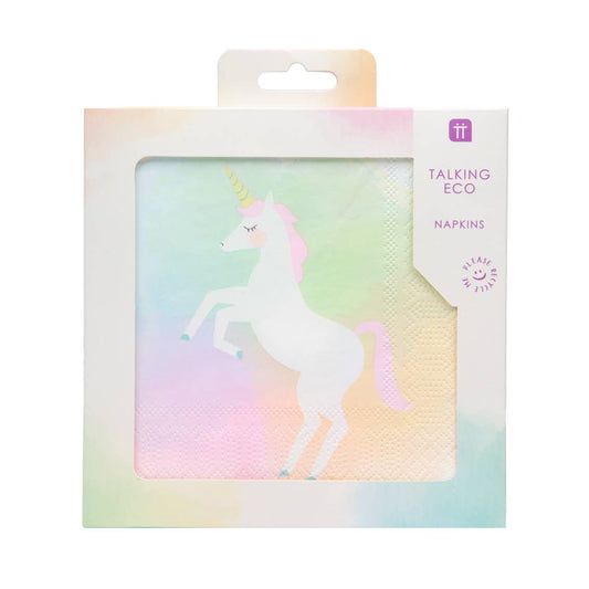 Talking Tables Recyclable Napkins: Pastel Unicorn
