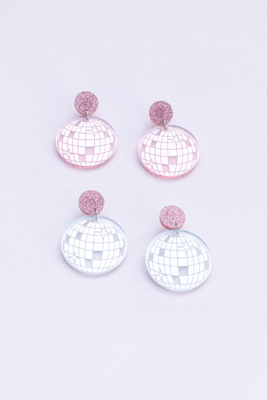Mirror Disco Earrings: Silver