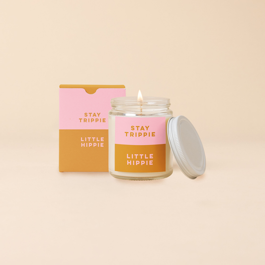 Color Me Happy Candle Jar with Lid: Stay Trippie Little Hippie