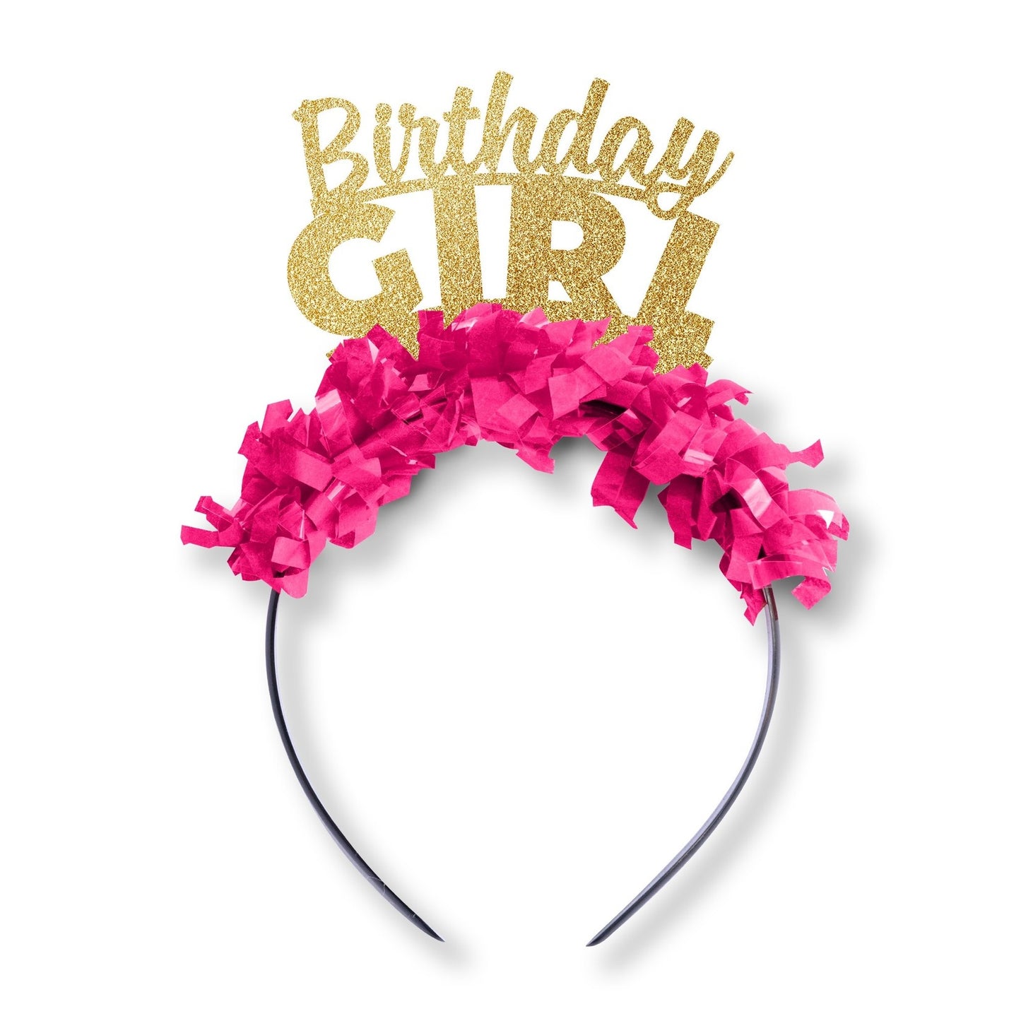 Party Headband: Birthday Girl - Gold/Hot Pink