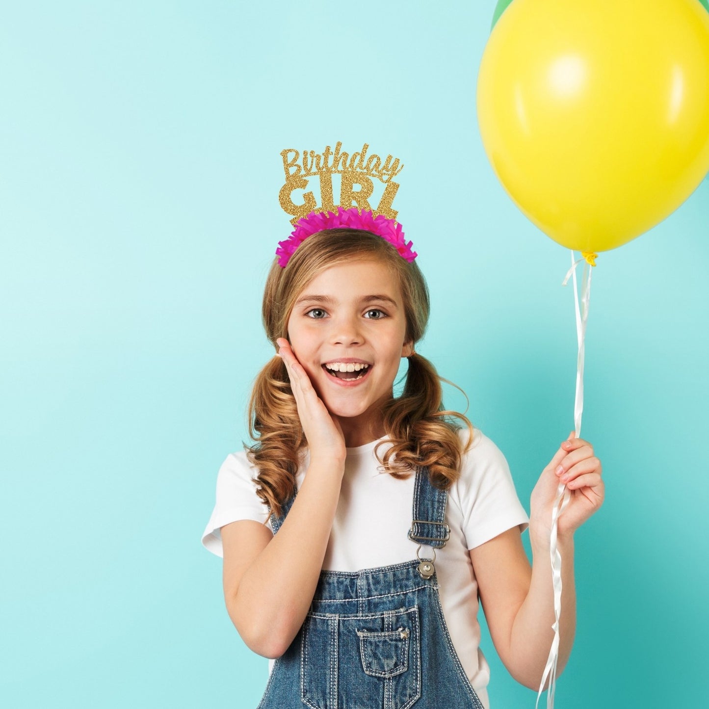 Party Headband: Birthday Girl - Gold/Hot Pink