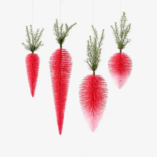 Hanging Pink Carrots (Multiple Sizes)