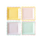 Square Scalloped Gingham Plate Set