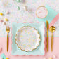 Square Scalloped Gingham Plate Set