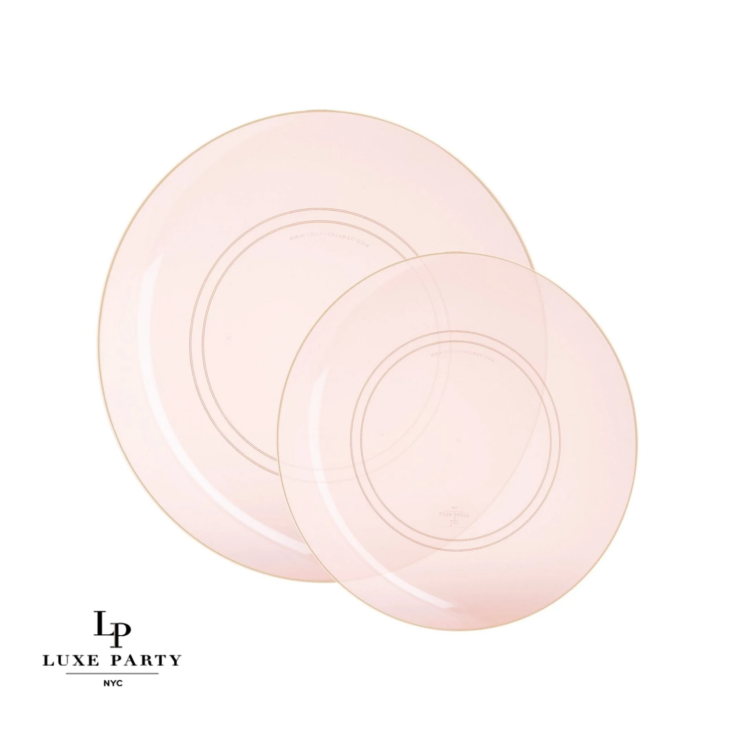 Plastic Side Plates: Transparent Rose • Gold