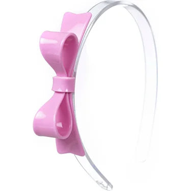 Thin Bow Headband: Candy Pink